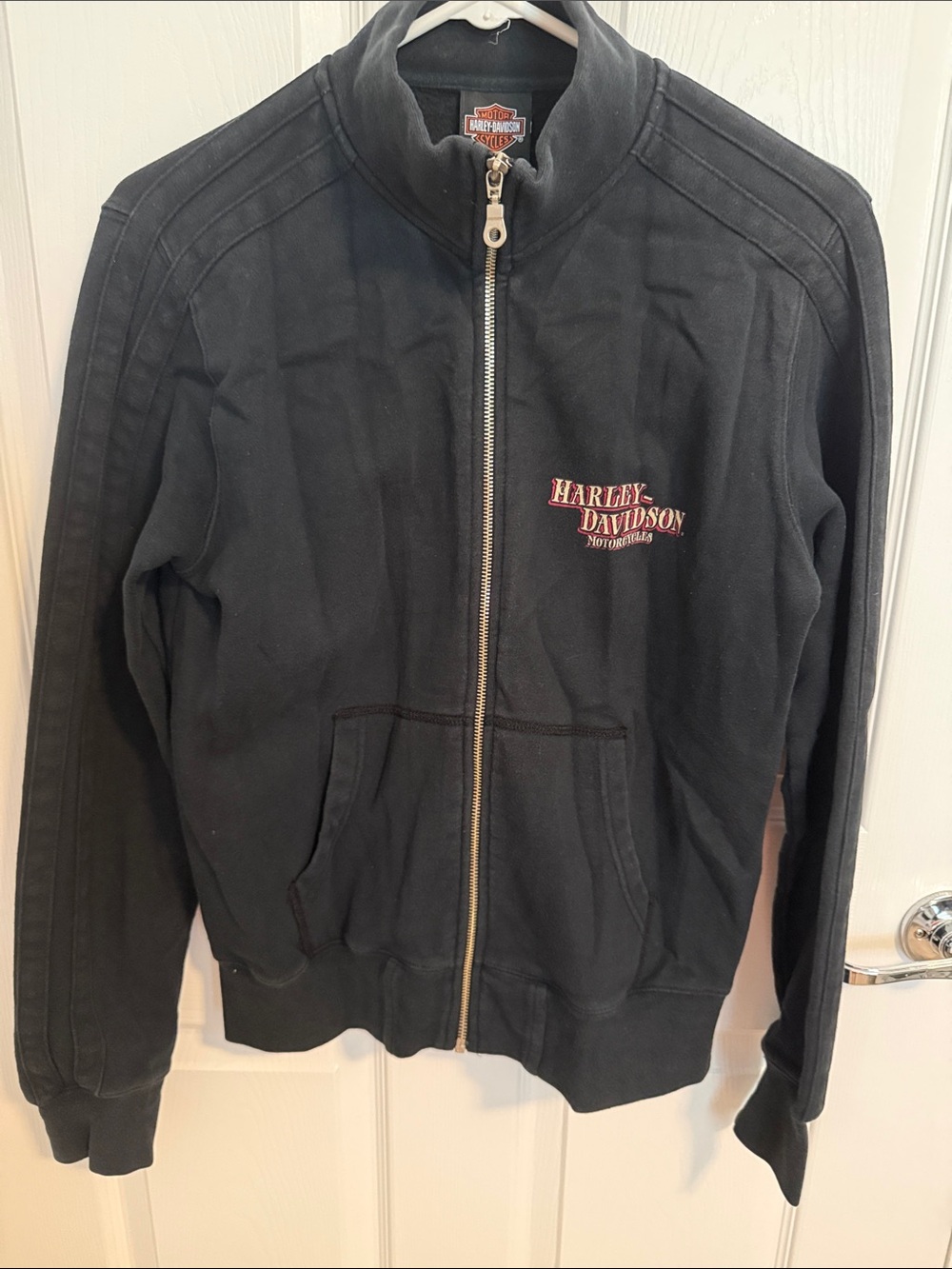 Harley-Davidson Black Zip-Up Jacket with Red Logo